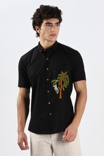 Banana Heist in Burma Artistic Embroidered Shirt