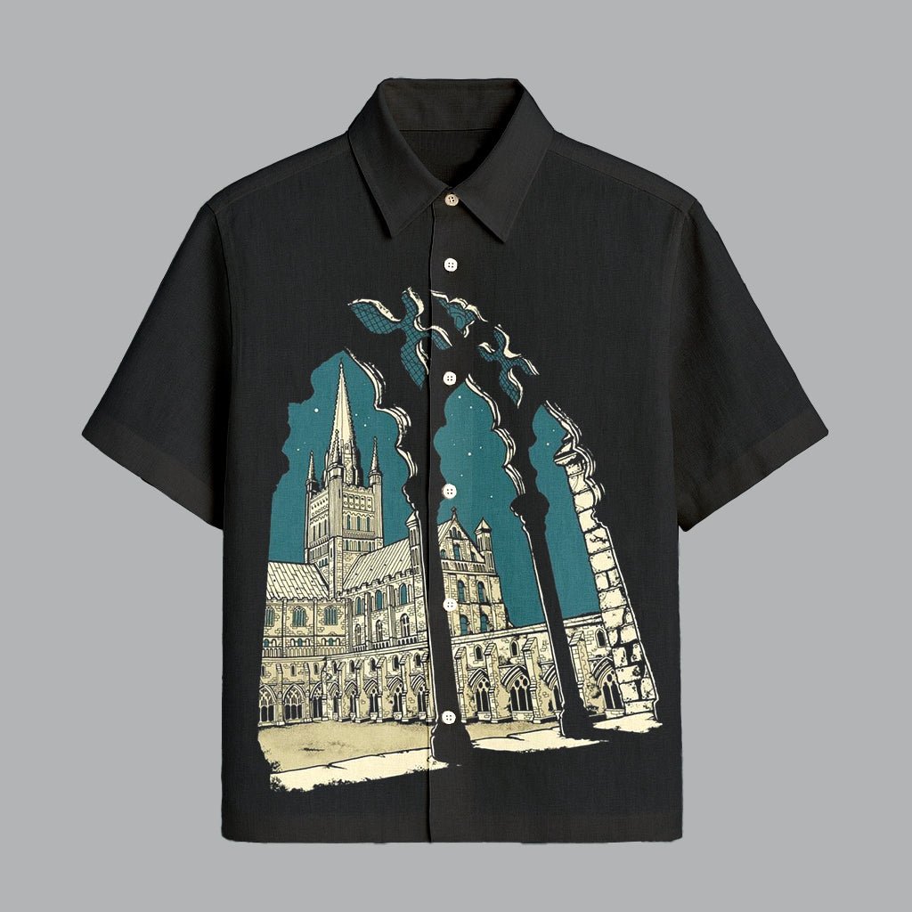 102.jpg Black Premium Printed Half Sleeve Shirt for Men Daily Wear Comfort Fit - Image 1