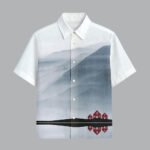 White Printed Half Sleeve Shirt for Men Premium Cotton Casual Wear
