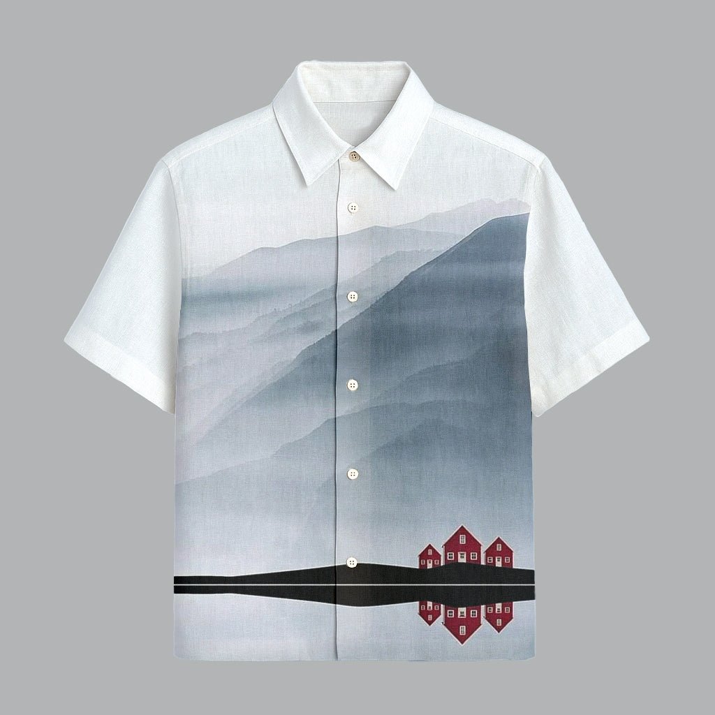 108.jpg White Printed Half Sleeve Shirt for Men Premium Cotton Casual Wear - Image 1