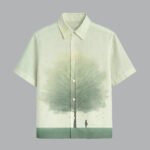 Pista Green Printed Half Sleeve Shirt for Men Trendy Minimal Look