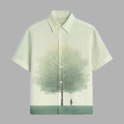 Pista Green Printed Half Sleeve Shirt for Men Trendy Minimal Look