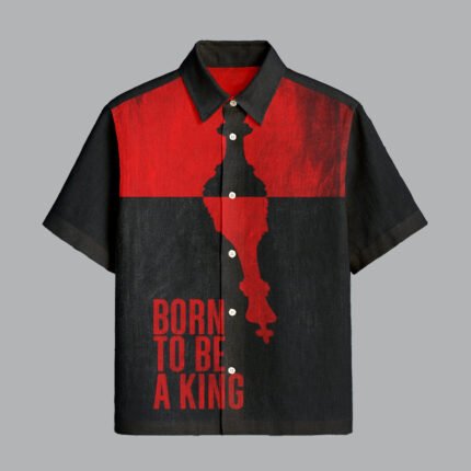 Black and Red Printed Half Sleeve Shirt for Men Trendy Club Wear Look