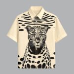 Beige Designer Printed Half Sleeve Shirt for Men Trendy Vacation Outfit
