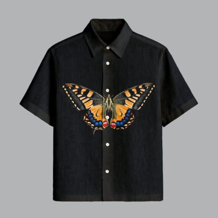 Black Exclusive Printed Half Sleeve Shirt for Men Premium Summer Style
