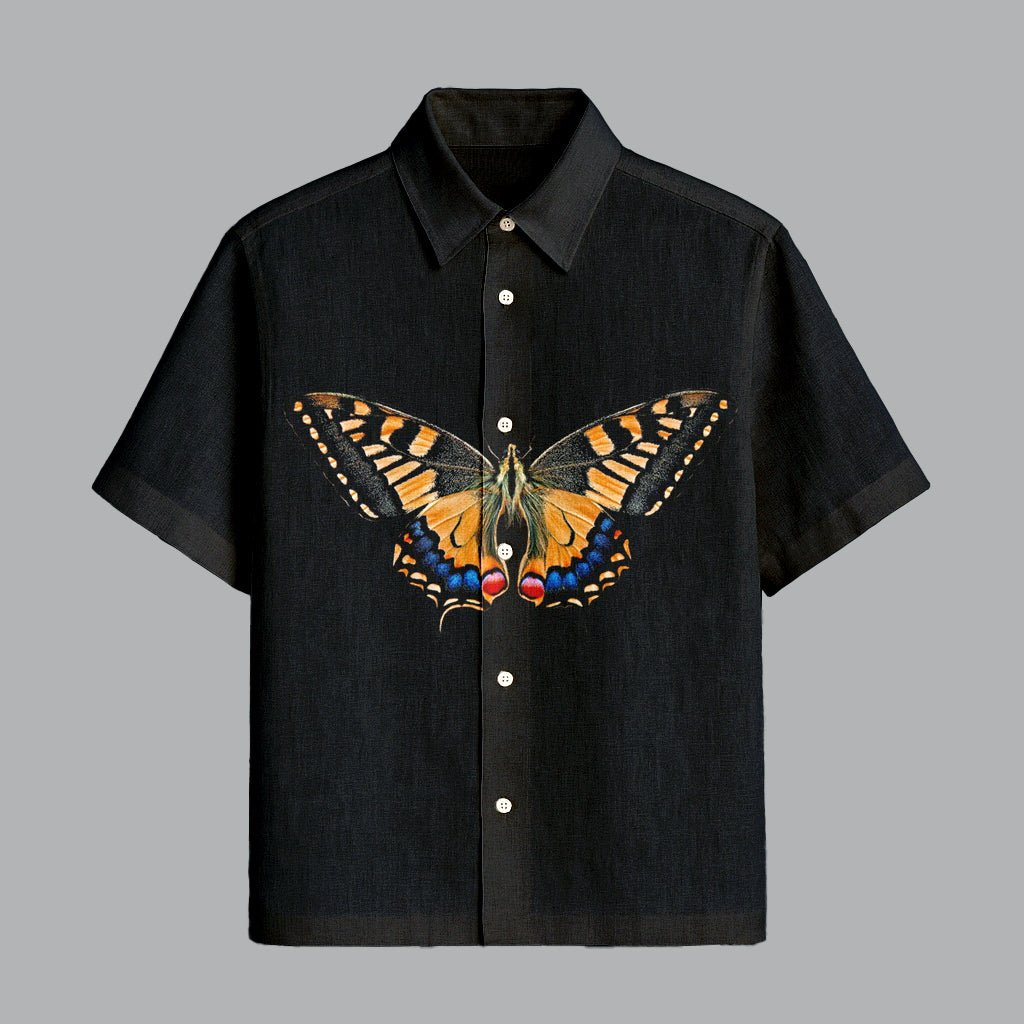 126.jpg Black Exclusive Printed Half Sleeve Shirt for Men Premium Summer Style - Image 1