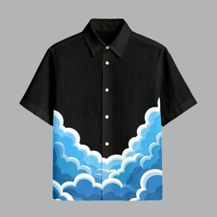 Black Printed Half Sleeve Shirt