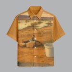 Mustard Printed Half Sleeve Shirt for Men Trendy Streetwear Fashion