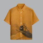 Mustard Designer Printed Half Sleeve Shirt for Men Premium Cotton Fabric