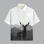 White Designer Printed Half Sleeve Shirt for Men Timeless Classic Look