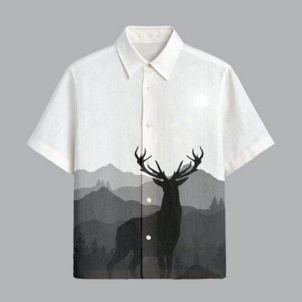 White Designer Printed Half Sleeve Shirt for Men Timeless Classic Look