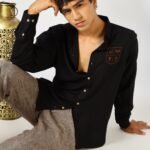 The Crest of Leisure Black Luxury Embroidered Shirt
