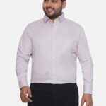 Plus Size Men Comfort Fit Cream Solid Pure Cotton Casual Shirt