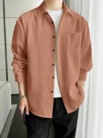 Full Sleeve Imported Waffle Men’s Wooden Shirt - Image 2