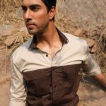 Brown and Cream Color Blocked Modern Casual Shirt
