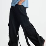 Charcoal Grey Relaxed Fit Baggy Cargo Denim