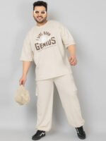 Men Plus Size Printed T-Shirt With Jogger Oversized Co-ords Set