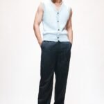 Super Navy Tailored Look Straight Pinstripe Pants for Men