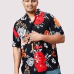 Cornell Floral Digital Printed Men Plus Size Half Sleeve Shirt