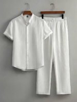 Short Sleeves Shirt With Trousers
