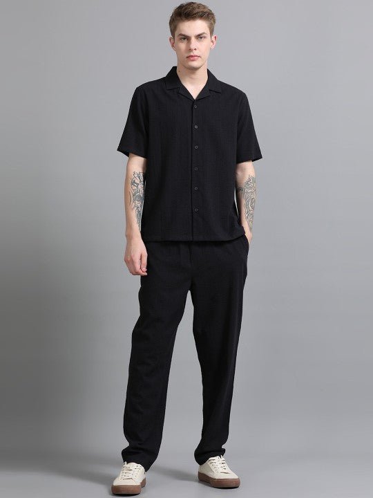 6b5899cd-399d-4536-ad8e-d80705e126f01740476907559-StitchX-Men-Textured-Cotton-Seersucker-Resort-Shirt-Trouser-3.jpg Men Textured Cotton Seersucker Resort Shirt & Trouser Co Ord Set - Image 1