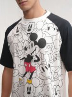 Disney Mickey mouse Men Round Neck Relaxed Textured Tshirt With Trouser