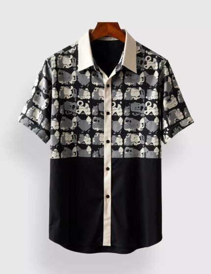 Black Elephant Designer Men’s Half Sleeves Printed Shirt Exclusive