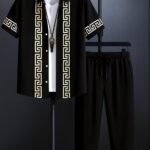 Black Border Men’s Casual Half Sleeve Shirt and Trouser Co-ord Set