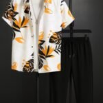 Yellow Leaf Men’s Casual Half Sleeve Shirt and Trouser Co-ord Set