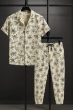 Yellow Mandala Men’s Casual Half Sleeve Shirt and Trouser Co-ord Set