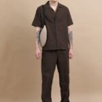 Men Textured Cotton Seersucker Resort Shirt & Trouser Co Ord Set[1]