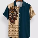 Cream Facemask Designer Men’s Half Sleeves Printed Shirt Exclusive