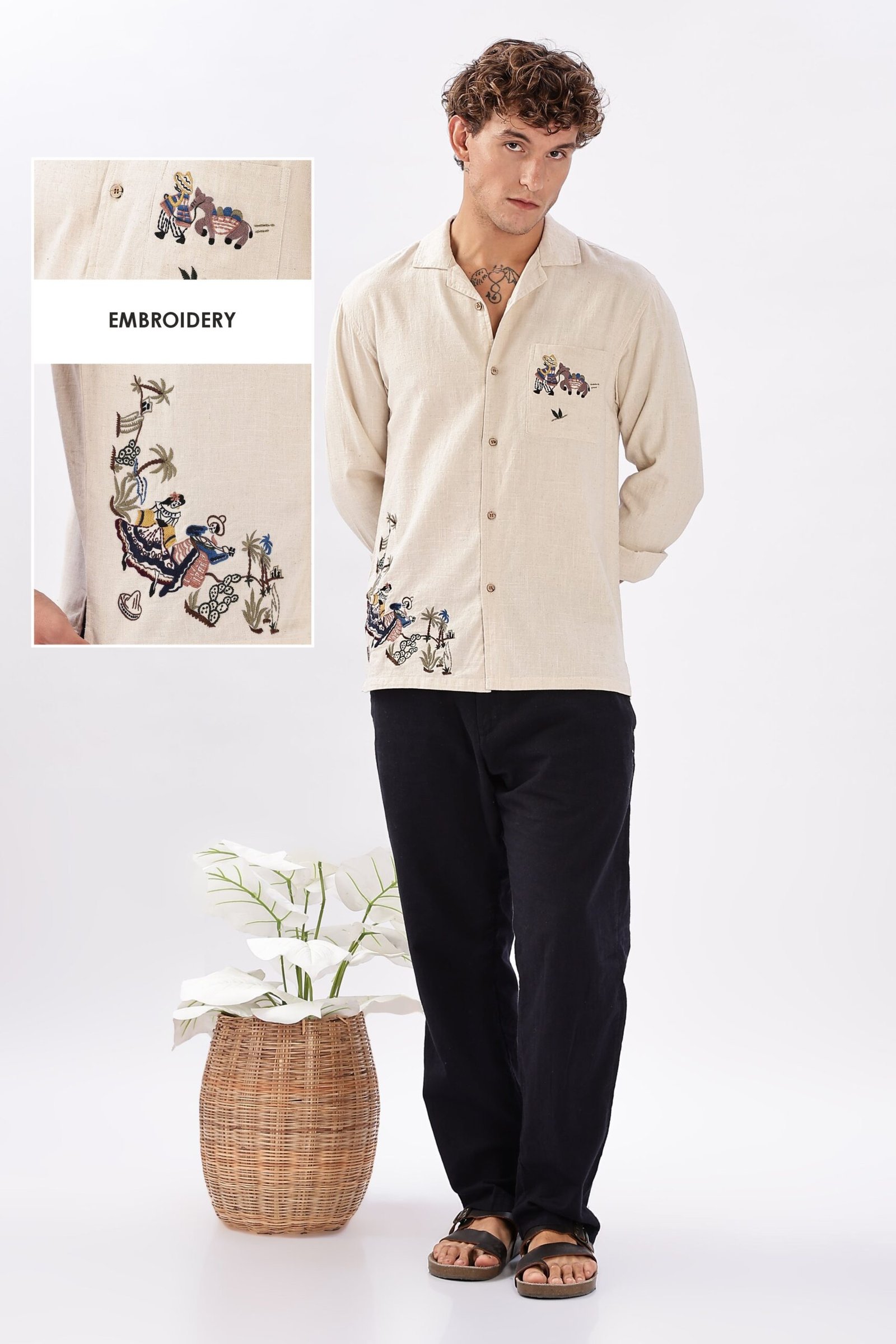 EMBROIDERYCUTOUT_aff59473-11c6-445a-a282-17bcff55fc43-scaled-1.jpg Folklore Siesta Cotton Linen Embroidered Relaxed Fit Shirt - Image 1
