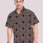 Patchwork Canvas Art Digital Men Plus Size Half Sleeve Shirt
