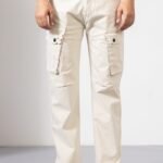 Off-White Cotton Cargo Pants for Men ? Minimal Style