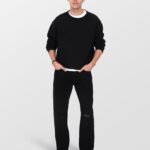 Urban Street Black Distressed Straight-Fit Denim Jeans for Men
