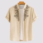 Brown Border Men’s Half Sleeve Casual Printed Shirt
