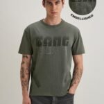 Sage Green Embellished Cotton T Shirt