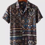 Brown Mandala Designer Men’s Half Sleeves Printed Shirt Exclusive