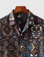 Brown Mandala Designer Men’s Half Sleeves Printed Shirt Exclusive - Image 2