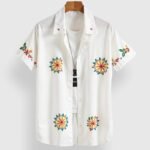 White Sunflower Men’s Half Sleeves Printed Shirt Exclusive