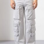 Light Grey Cotton Cargo Pants for Urban Daily Wear