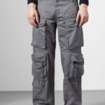 Urban Grey Utility Cargo Pants for Men with Relaxed Comfort