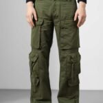 Olive Green Everyday Wear Functional Cargo Pants for Men