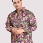Daisy Patch Digital Floral Men Plus Size Shirt