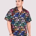 Colour Flow Artistic Digital Print Men Plus Size Shirt