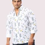 Garden Theme Digital Print Men Plus Size Full Sleeve Shirt