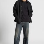 Rustic Blue Vintage Wash Classic Straight Denim Jeans for Men