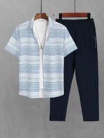 Printed Short Sleeves Shirt With Trousers Co-Ords